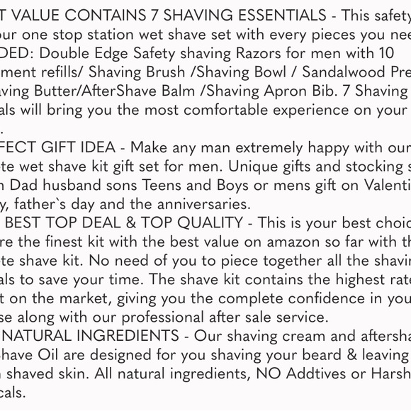 Shaving Kit for Men, Include Safety Razor, Sandalwood Shaving Cream, Mens - Picture 6 of 7